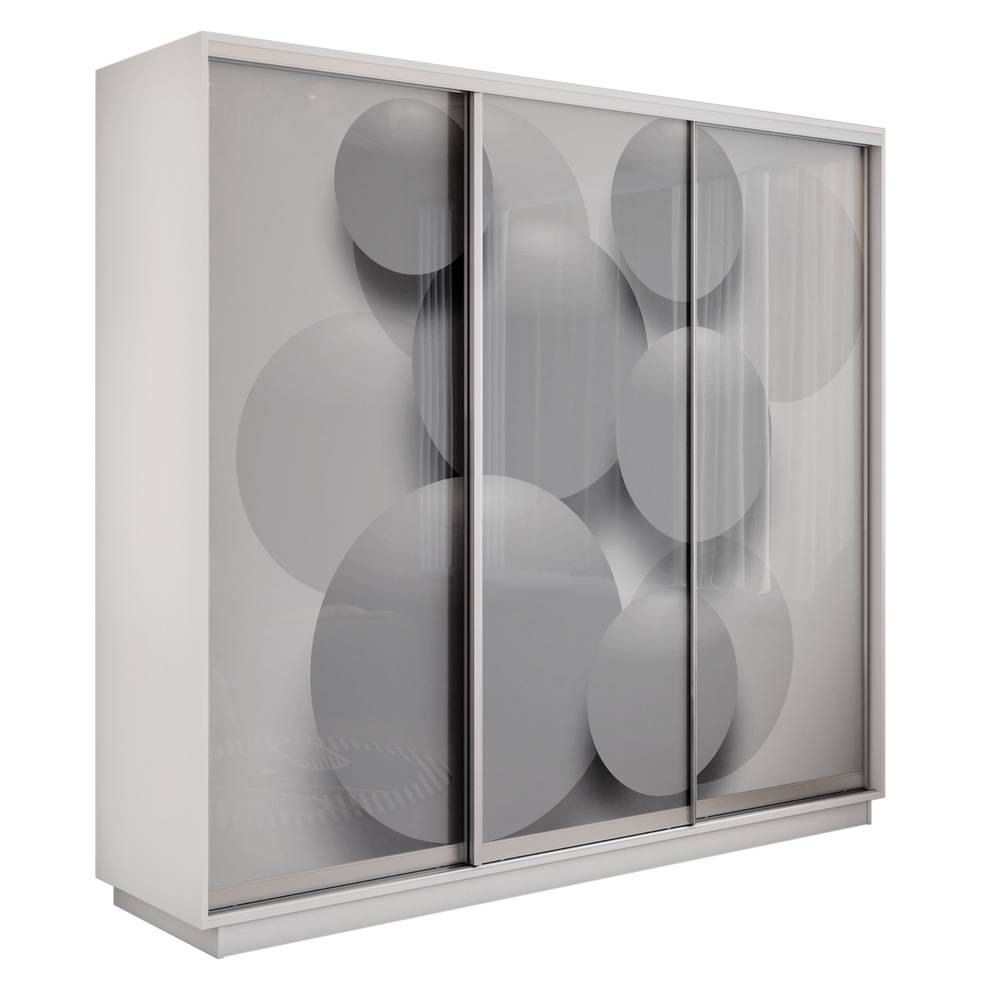 Экспресс 3-х дверный (Шары) (Белый снег 1800х2200х440 Экспресс 45 3х Серебро профиль)